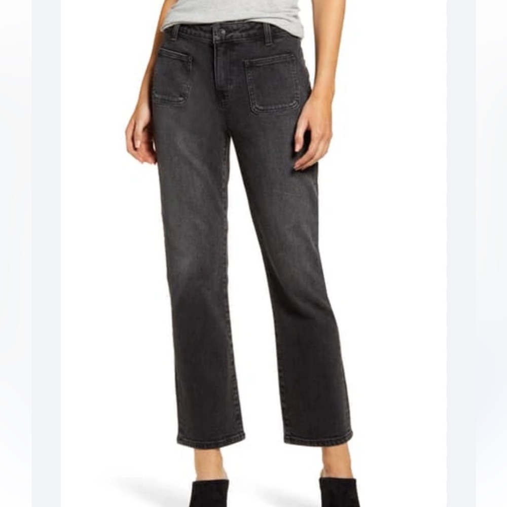 Current Elliott The Cropped Bootcut Black Jeans emo goth